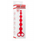 Красная анальная цепочка Ribbed Silicone Anal Beads - 26 см.
