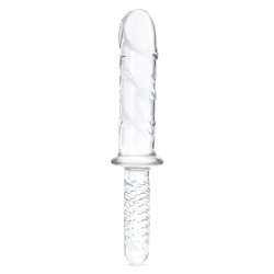 Стеклянный фаллоимитатор с рукоятью 11’’ Girthy Cock Double Ended With Handle - 28 см.