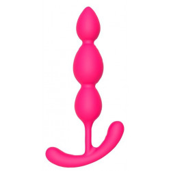 Розовая анальная цепочка Silky Smooth T-Teardrop - 14 см.