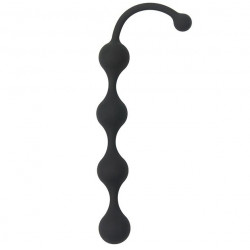 Чёрная анальная цепочка Four Beads Anal Black - 24 см.