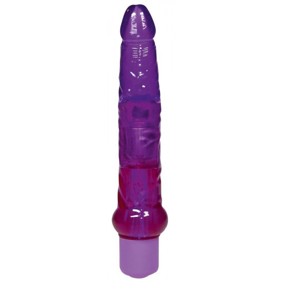 Фиолетовый гелевый анальный вибратор Jelly Anal - 17,5 см.