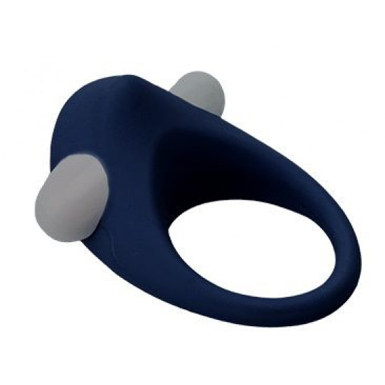 Гладкое синее эрекционное виброкольцо Stimu Ring