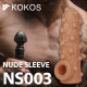 Телесная насадка с бугорками и открытой головкой Nude Sleeve S - 10 см.