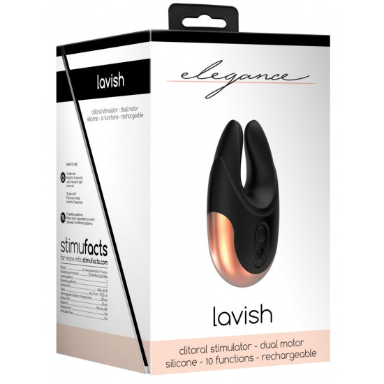 Черный клиторальный стимулятор Lavish - 8,9 см.
