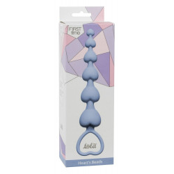 Голубая анальная цепочка Heart s Beads Blue - 18 см.