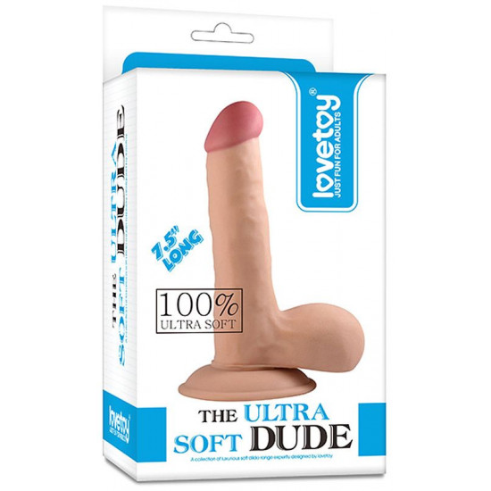 Телесный фаллоимитатор 7.5  The Ultra Soft Dude - 18 см.