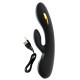 Черный вибратор-кролик с электростимуляцией E-Stim Rabbit Vibrator - 20,5 см.