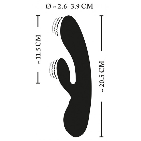 Черный вибратор-кролик с электростимуляцией E-Stim Rabbit Vibrator - 20,5 см.