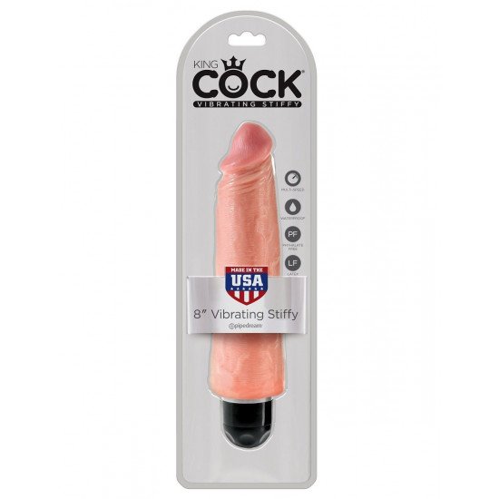 Телесный вибратор-реалистик 8  Vibrating Stiffy - 24,8 см.