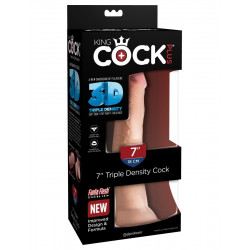 Телесный фаллоимитатор на присоске 7  Triple Density Cock - 21 см.