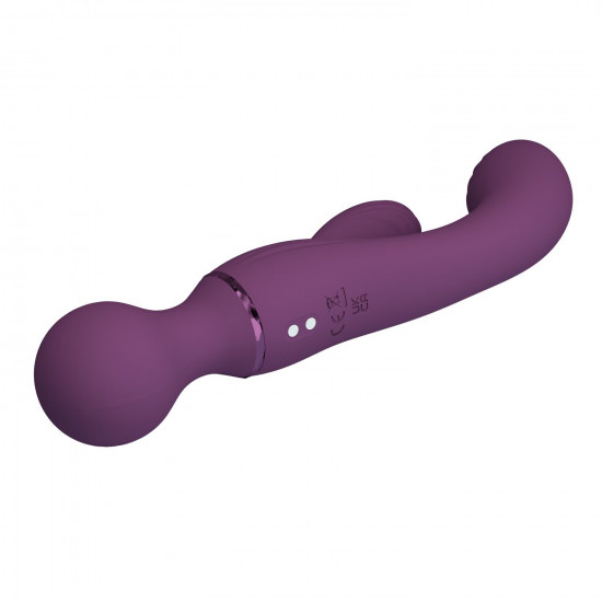 Сливовый двусторонний вибратор 2-в-1 All Rounder - кролик и wand