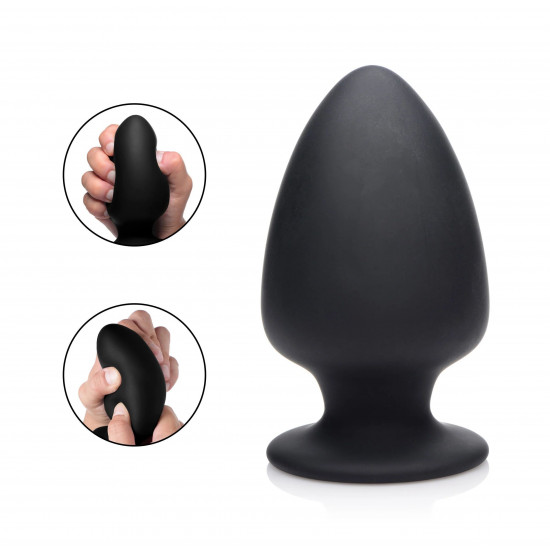 Черная мягкая анальная пробка Squeezable Large Anal Plug - 13,2 см.