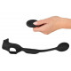 Черное виброкольцо с анальной пробкой Cock Ring with RC Butt Plug