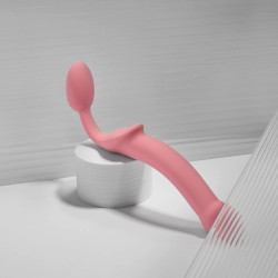 Розовый безремневой страпон Strap-on-me Semi-Realistic Bendable Strap-On size XL