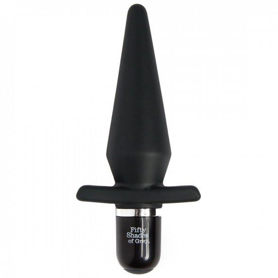 Черная анальная пробка с вибрацией Delicious Fullness Vibrating Butt Plug - 14 см.