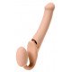 Телесный безремневой вибрострапон Silicone Bendable Strap-On - size M