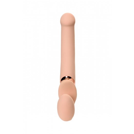 Телесный безремневой вибрострапон Silicone Bendable Strap-On - size M