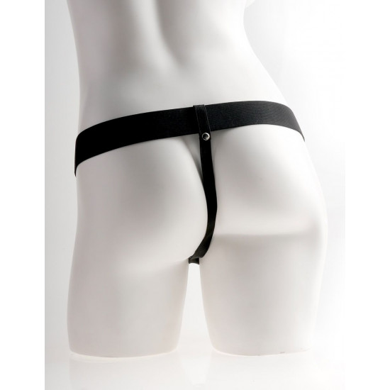 Кофейный перезаряжаемый вибрострапон 6  Hollow Rechargeable Strap-On Remote - 17,5 см.