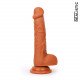 Реалистичный коричневый фаллоимитатор Erowoman - 18,5 см.