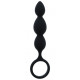 Черная анальная пробка-елочка SILICONE ANAL BEAD - 16,5 см.