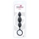 Черная анальная пробка-елочка SILICONE ANAL BEAD - 16,5 см.