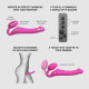 Ярко-розовый безремневой страпон Strap-on-me Vibrating Bendable Strap-On size L