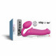 Ярко-розовый безремневой страпон Strap-on-me Vibrating Bendable Strap-On size L
