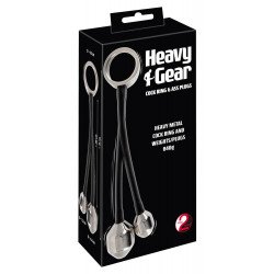 Эрекционное кольцо с 2 фигурными подвесами Heavy Gear cock ring   ass plugs
