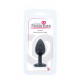 Черная гладкая анальная пробка с розовым кристаллом Silicone Diamond Plug - 7 см.