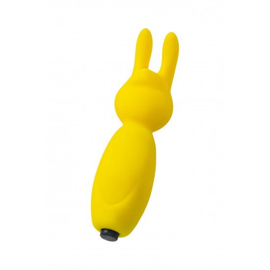 Желтый мини-вибратор Fluffy - 8,5 см.