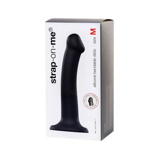 Черный фаллос на присоске Silicone Bendable Dildo M - 18 см.
