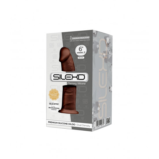 Коричневый фаллоимитатор SILEXD Model 2 - 15 см.