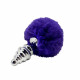 Анальная пробка Metal Anal Fluffly Twist Plug S с фиолетовым хвостиком