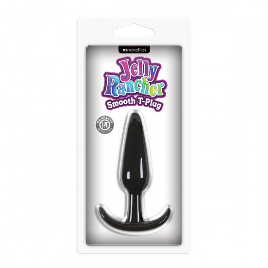 Гладкая черная анальная пробка Jelly Rancher T-Plug Smooth - 10,9 см.