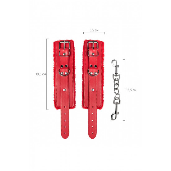 Красные наручники Anonymo из искусственной кожи