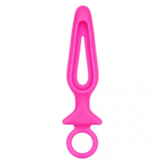 Розовая силиконовая пробка с прорезью Silicone Groove Probe - 10,25 см.