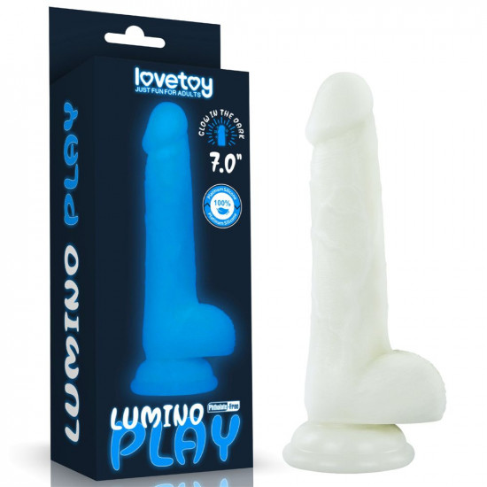 Светящийся в темноте фаллоимитатор 7 Inch Lumino Play Silicone Dildo - 18 см.