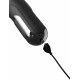 Черный силиконовый вибратор-кролик Sonix Silicone Thruster - 22 см.