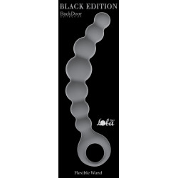 Серая упругая анальная цепочка Flexible Wand - 18 см.