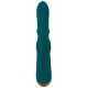 Зеленый вибратор-кролик с подвижным кольцом Thumping Rabbit Vibrator - 22,7 см.