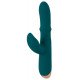 Зеленый вибратор-кролик с подвижным кольцом Thumping Rabbit Vibrator - 22,7 см.