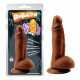 Коричневый фаллоимитатор Mighty Ravage Penis - 20 см.