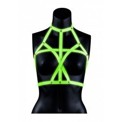 Портупея Bra Harness с неоновым эффектом - размер S-M