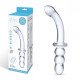 Прозрачный ребристый двусторонний стимулятор Ribbed G-Spot - 30 см.