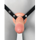 Телесный пустотелый фаллопротез 5’’ Hollow Silicone Strap-On - 14 см.