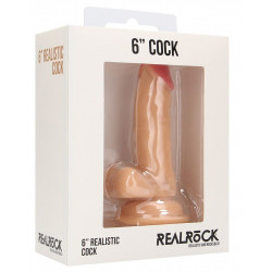 Телесный фаллоимитатор Realistic Cock 6  With Scrotum - 15 см.