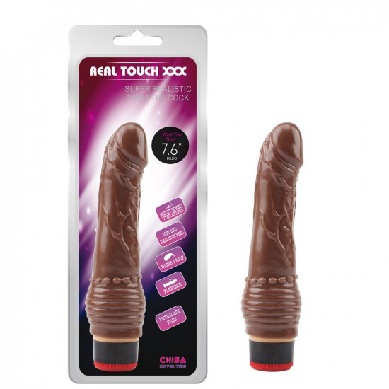 Коричневый вибратор 7.6” Vibe Cock - 19,5 см.