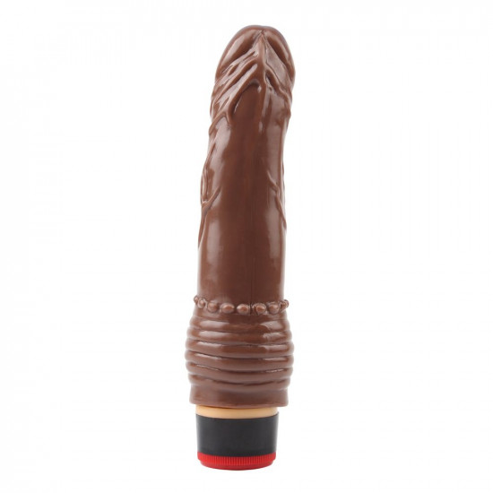 Коричневый вибратор 7.6” Vibe Cock - 19,5 см.