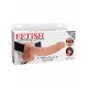 Полый страпон телесного цвета Hollow Strap-On with Balls - 24 см.