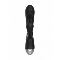 Чёрный вибратор E-Stimulation Rabbit Vibrator с электростимуляцией - 19 см.